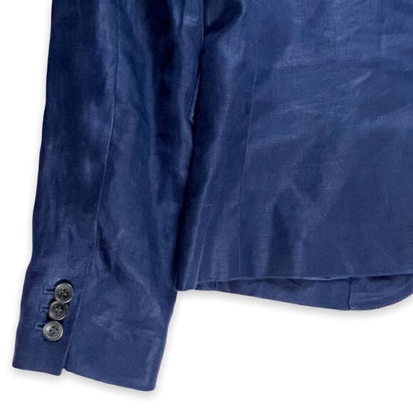 EUC✨J Crew 100% Linen Navy Blue Blazer 4 - Picture 6 of 8